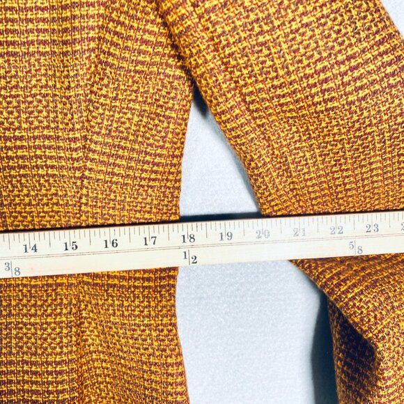 Harve Benard Blazer Womens 10 Orange Brown Wool Houndstooth Jacket - Picture 9 of 11